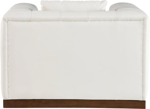 Iris Cream Vegan Leather Upholstered Chair, 1 Piece