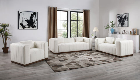 Iris Cream Vegan Leather Upholstered Chair, 1 Piece