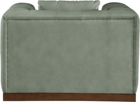 Iris Green Vegan Leather Upholstered Chair, 1 Piece