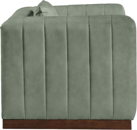 Iris Green Vegan Leather Upholstered Chair, 1 Piece