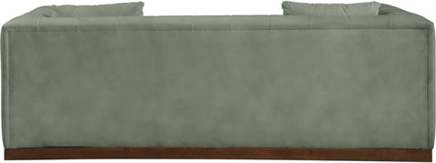 Iris 90.5" Green Vegan Leather Upholstered Sofa, 1 Piece