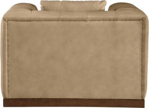 Iris Tan Vegan Leather Upholstered Chair, 1 Piece