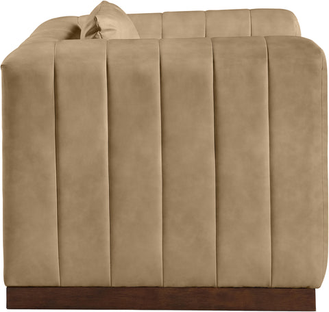 Iris Tan Vegan Leather Upholstered Chair, 1 Piece