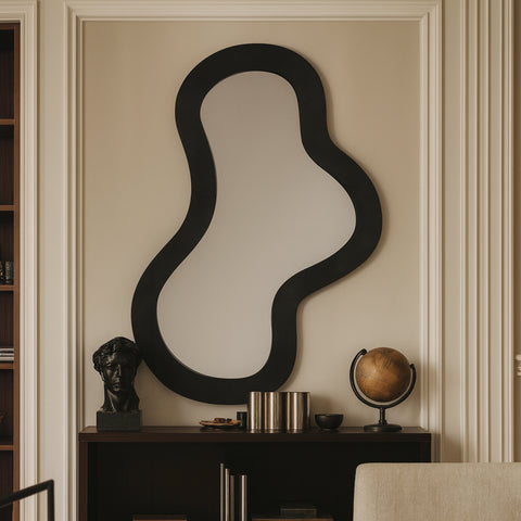 Hadley 28" Black Iron Frame Mirror, 1 Piece (Style 2)