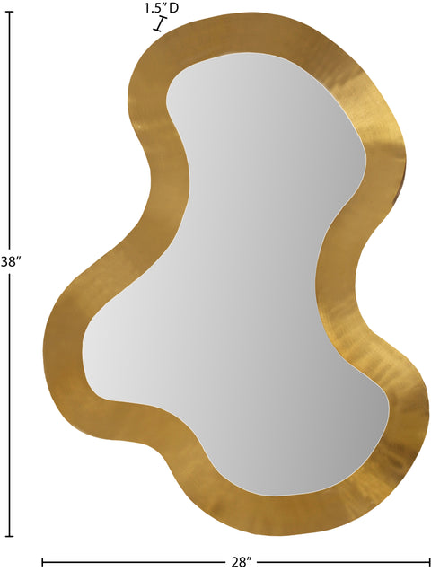 Hadley 28" Gold Iron Frame Mirror, 1 Piece