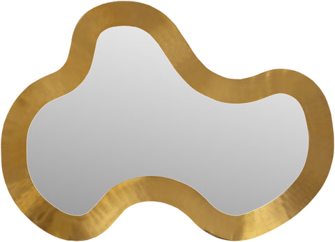 Hadley 28" Gold Iron Frame Mirror, 1 Piece
