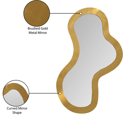 Hadley 28" Gold Iron Frame Mirror, 1 Piece (Style 2)