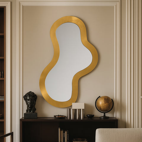 Hadley 28" Gold Iron Frame Mirror, 1 Piece (Style 2)
