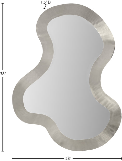 Hadley 28" Silver Iron Frame Mirror, 1 Piece
