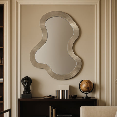 Hadley 28" Silver Iron Frame Mirror, 1 Piece