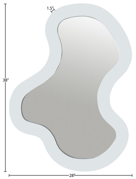 Hadley 28" White Iron Frame Mirror, 1 Piece