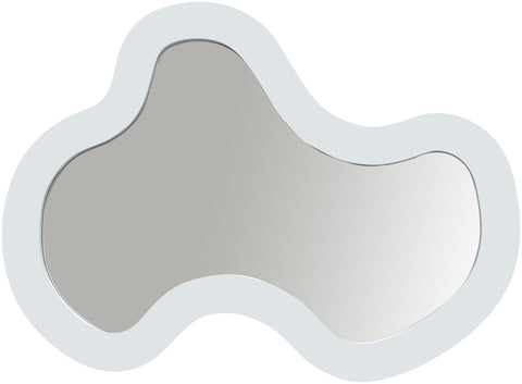 Hadley 28" White Iron Frame Mirror, 1 Piece