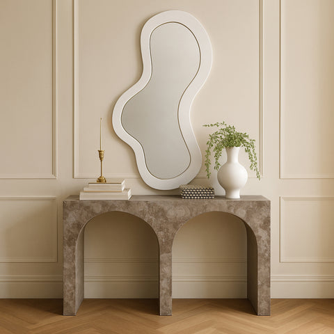 Hadley 28" White Iron Frame Mirror, 1 Piece (Style 2)