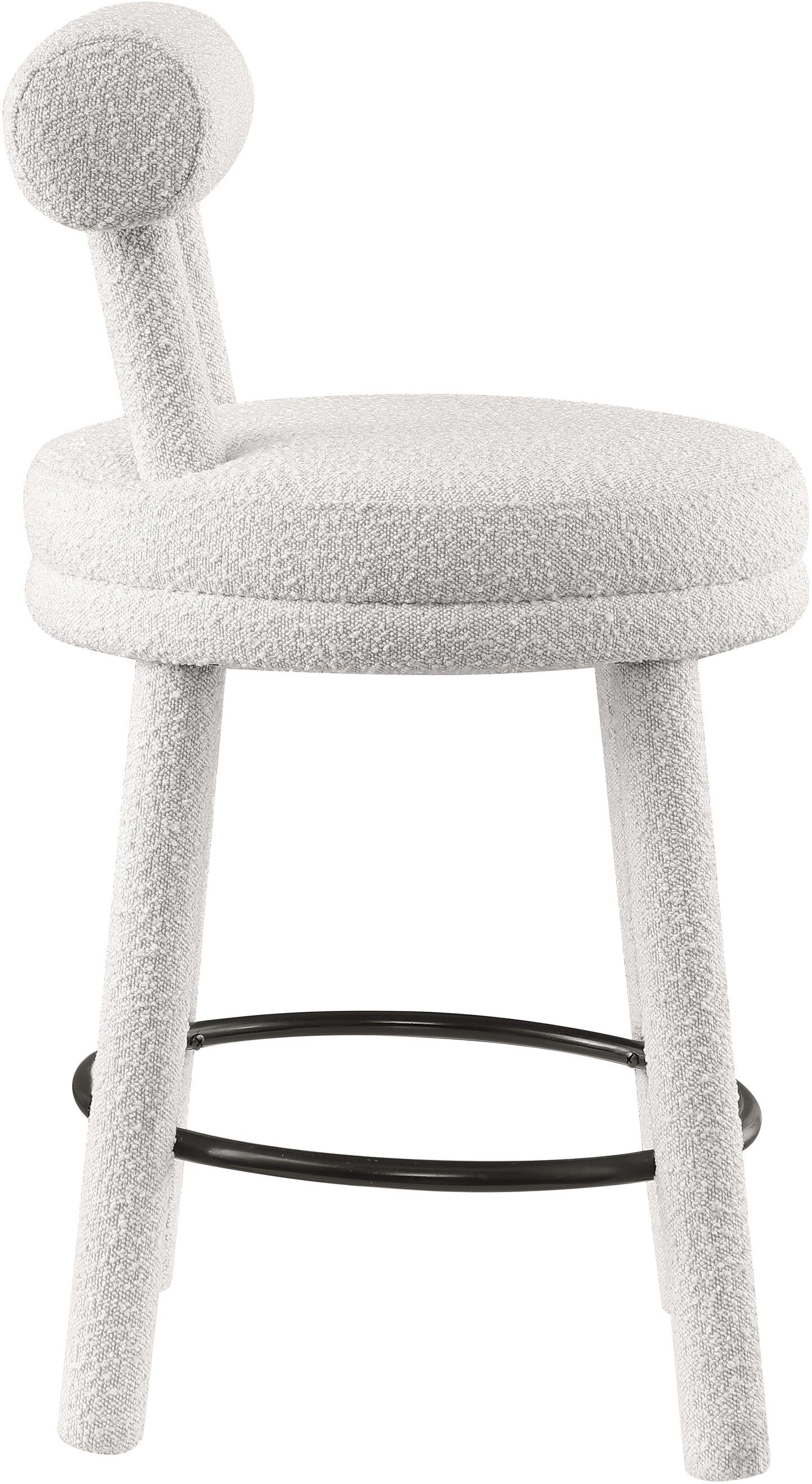 elle cream boucle fabric stool c