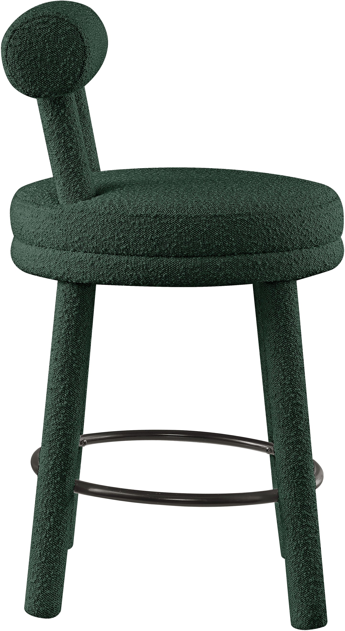 elle green boucle fabric stool c