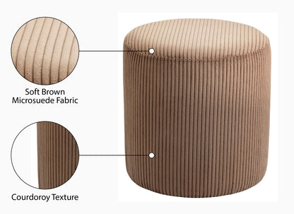 Serafina Brown Microsuede Fabric Ottoman/Stool Brown