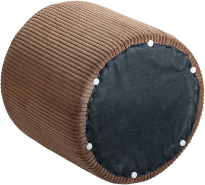 Serafina Brown Microsuede Fabric Ottoman/Stool Brown