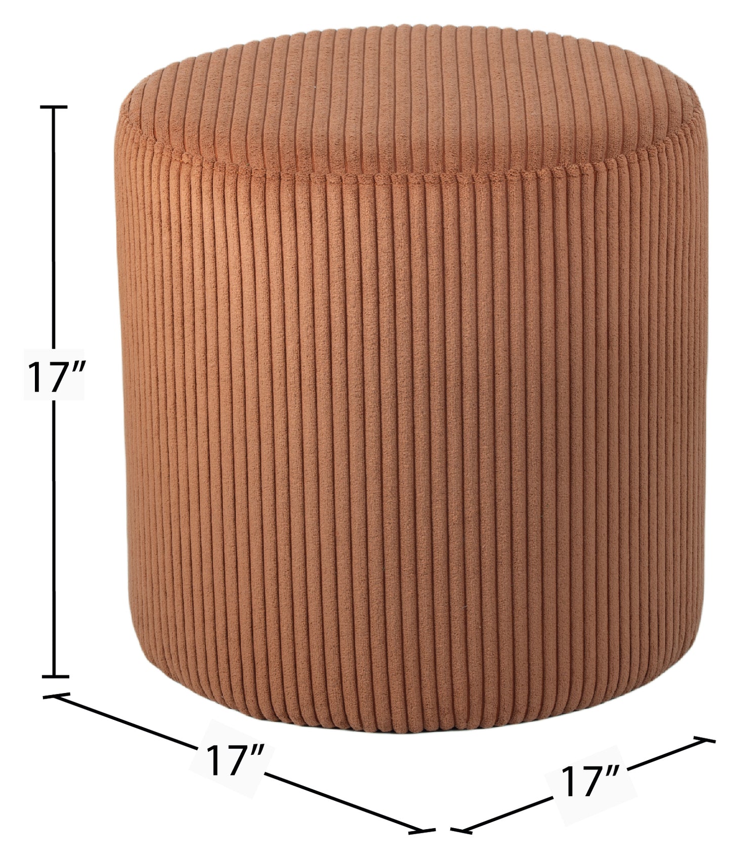 casa cognac microsuede fabric ottoman/stool