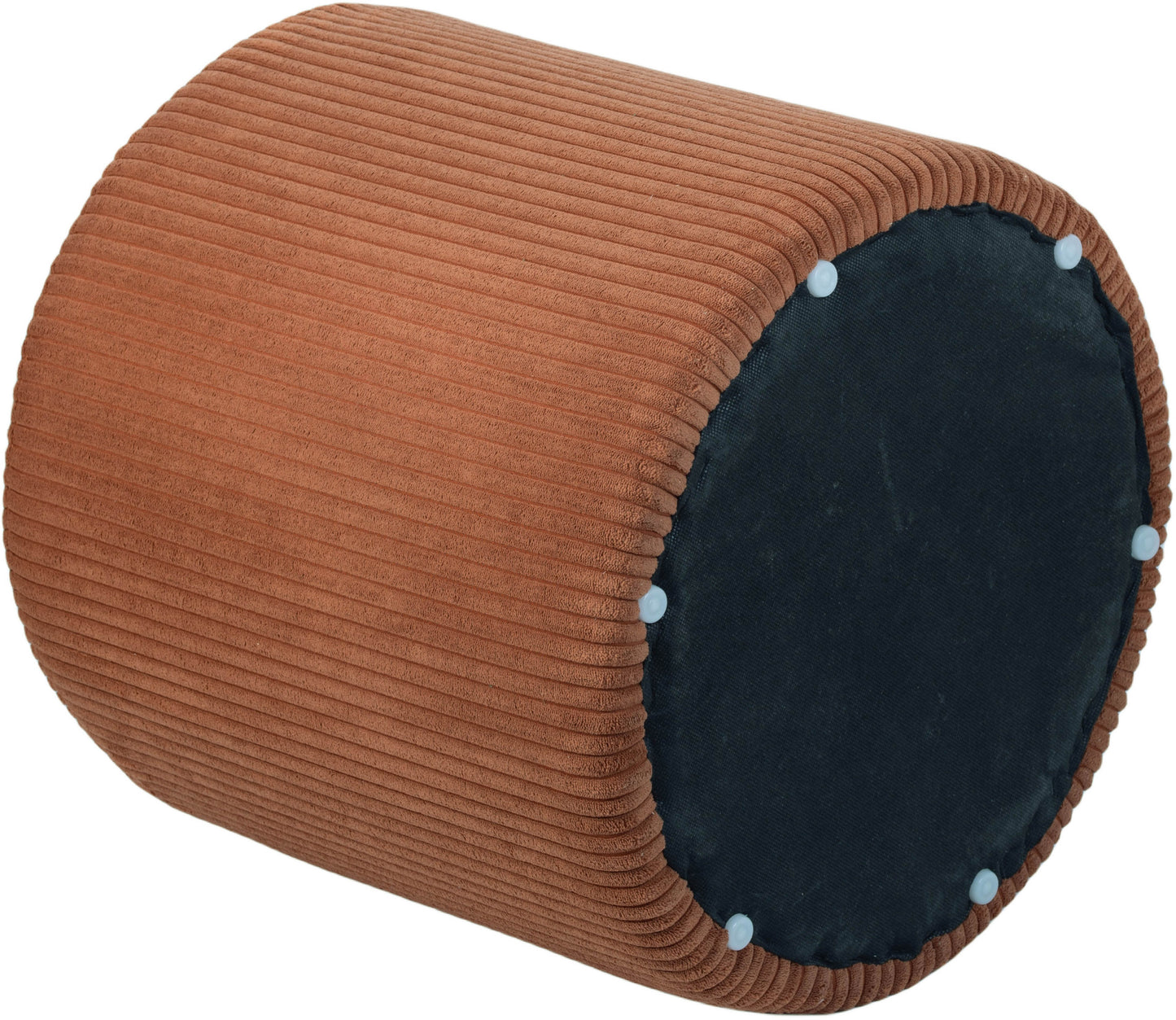 casa cognac microsuede fabric ottoman/stool