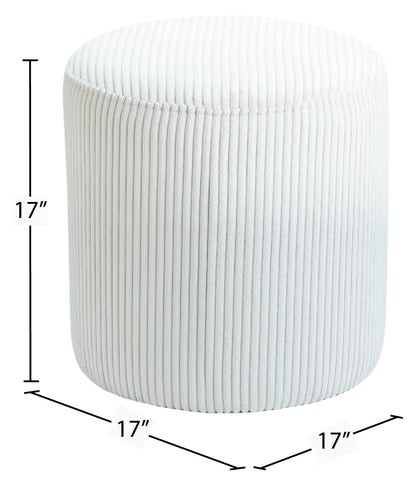 Casa Cream Microsuede Fabric Ottoman/Stool