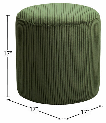 Serafina Green Microsuede Fabric Ottoman/Stool Green