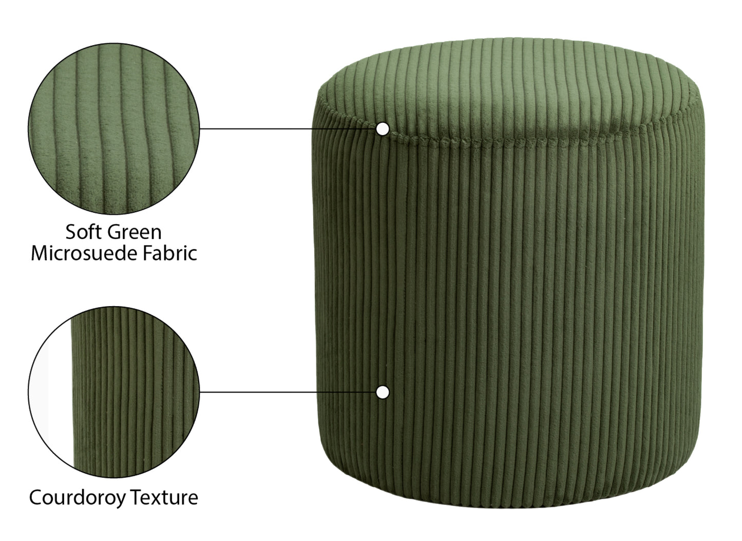 serafina green microsuede fabric ottoman/stool green