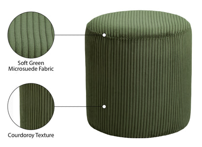 Serafina Green Microsuede Fabric Ottoman/Stool Green