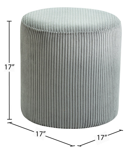 Serafina Grey Microsuede Fabric Ottoman/Stool Grey