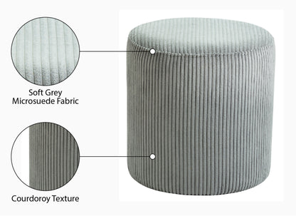 Serafina Grey Microsuede Fabric Ottoman/Stool Grey