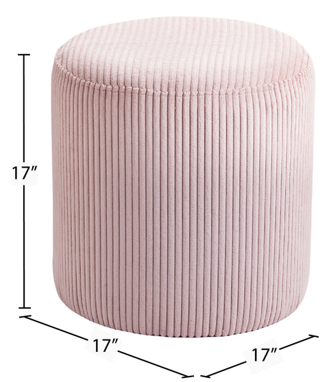 Serafina Pink Microsuede Fabric Ottoman/Stool Pink