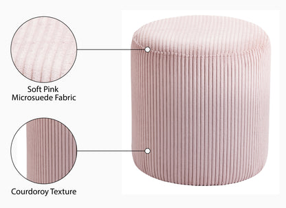 Serafina Pink Microsuede Fabric Ottoman/Stool Pink