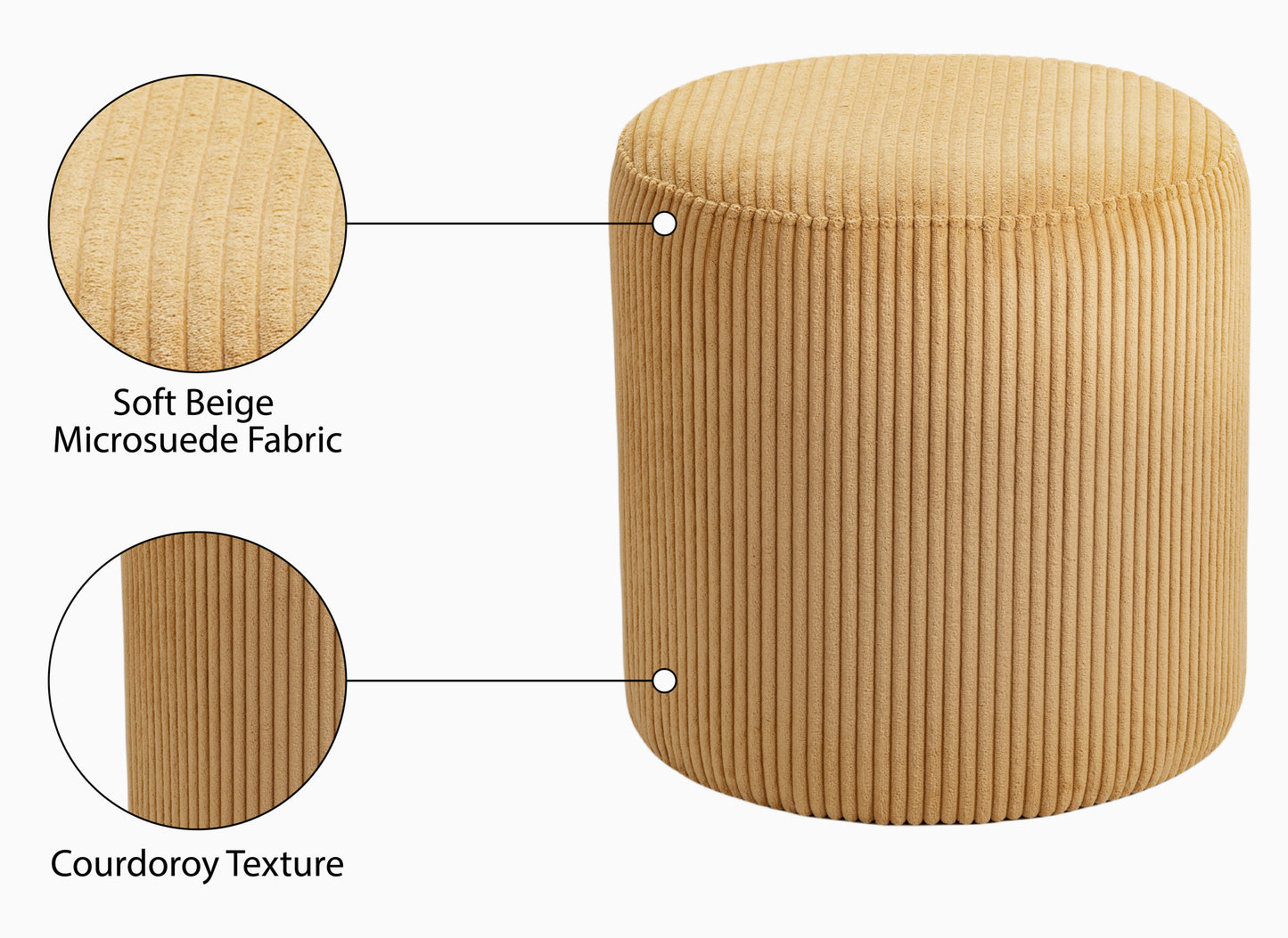 serafina yellow microsuede fabric ottoman/stool yellow