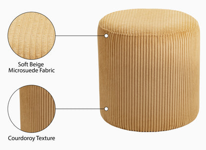 Serafina Yellow Microsuede Fabric Ottoman/Stool Yellow