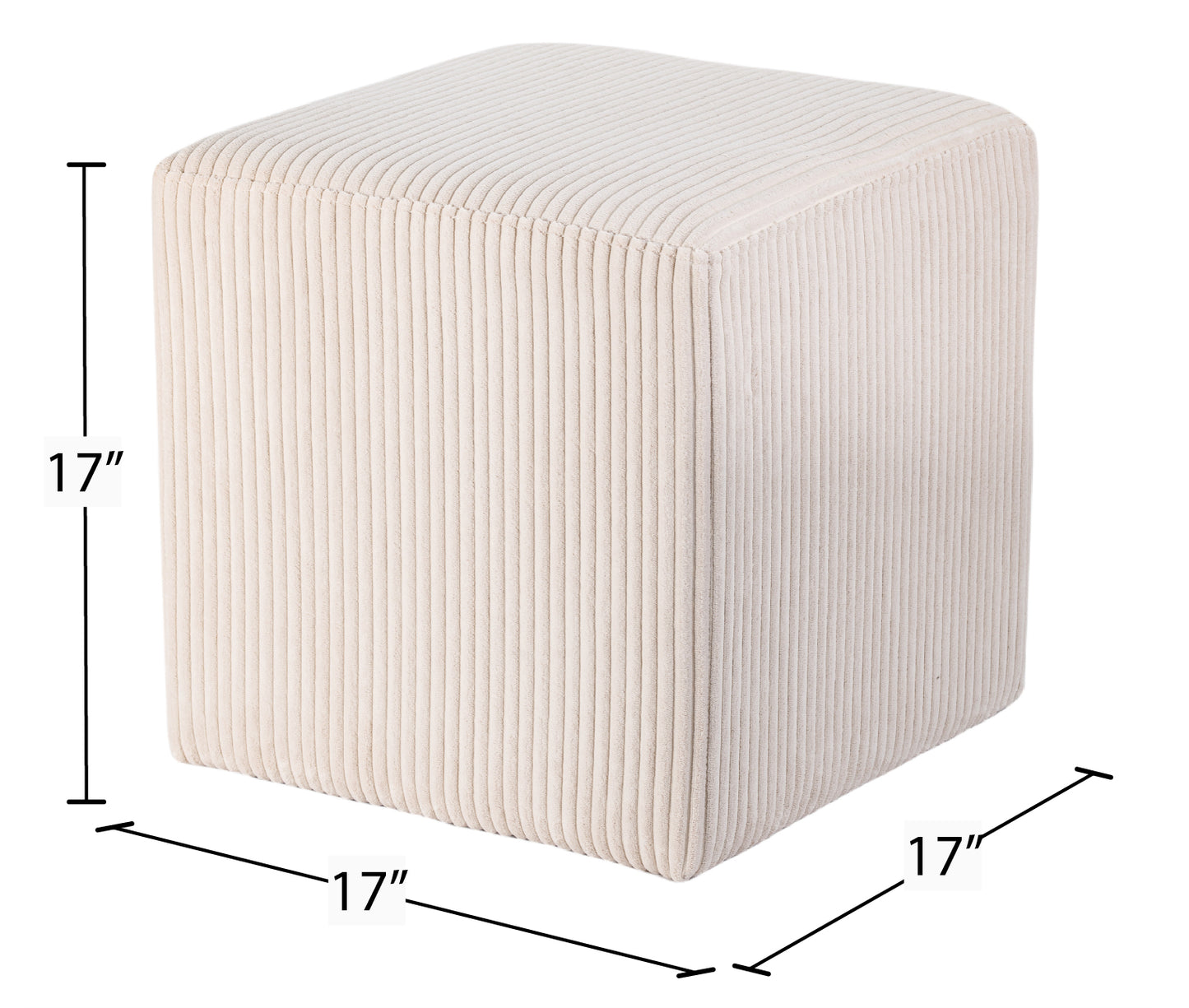 serafina beige microsuede fabric ottoman/stool beige