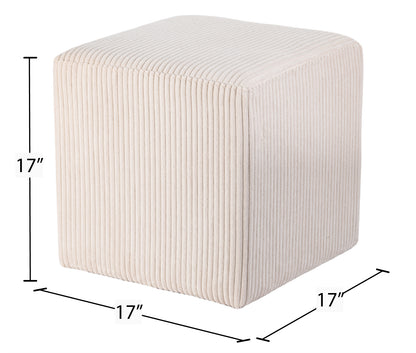 Serafina Beige Microsuede Fabric Ottoman/Stool Beige