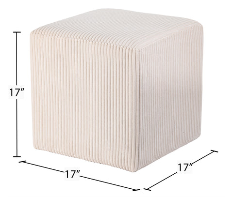 Serafina Beige Microsuede Fabric Ottoman/Stool Beige