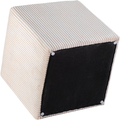 Laurel Beige Microsuede Fabric Upholstered Stool, 1 Piece (Style 2)