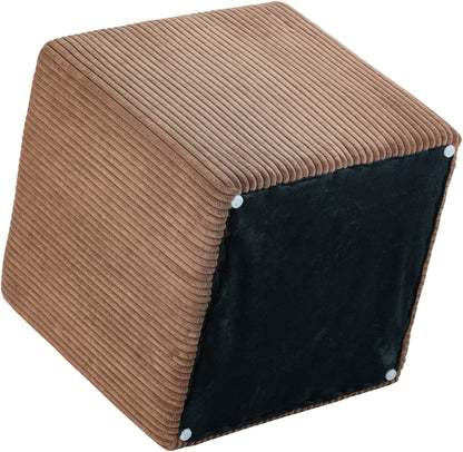 Serafina Brown Microsuede Fabric Ottoman/Stool Brown