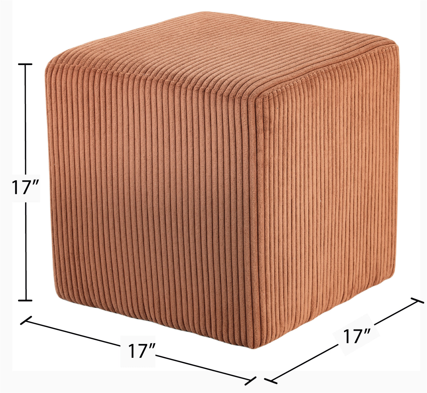 serafina cognac microsuede fabric ottoman/stool cognac