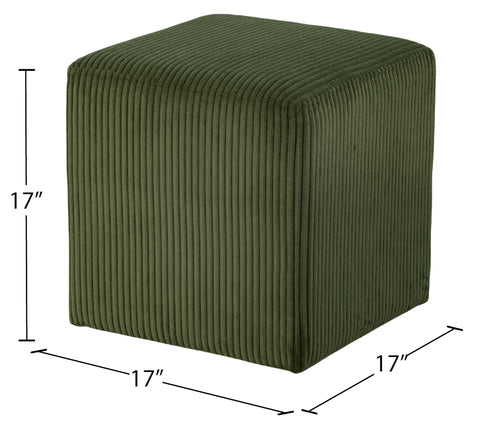 Serafina Green Microsuede Fabric Ottoman/Stool Green