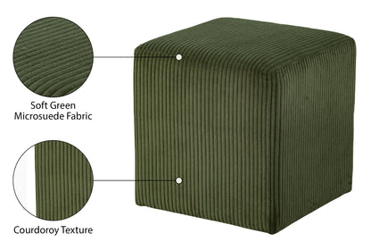 Serafina Green Microsuede Fabric Ottoman/Stool Green