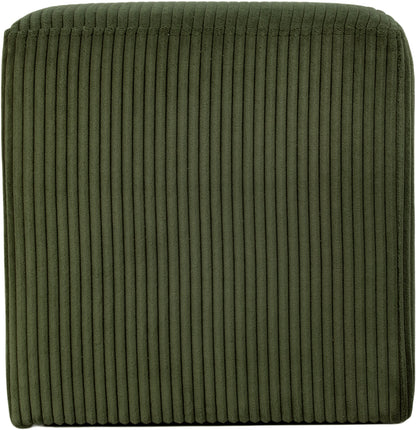 Serafina Green Microsuede Fabric Ottoman/Stool Green