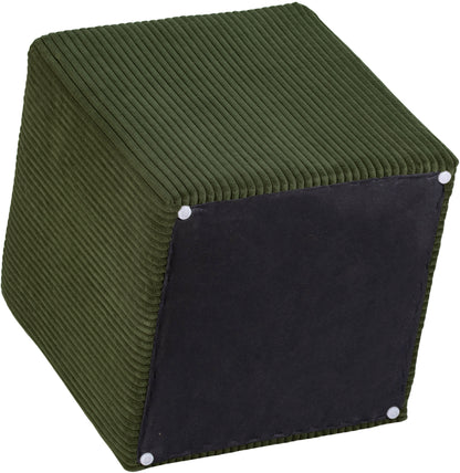 Serafina Green Microsuede Fabric Ottoman/Stool Green