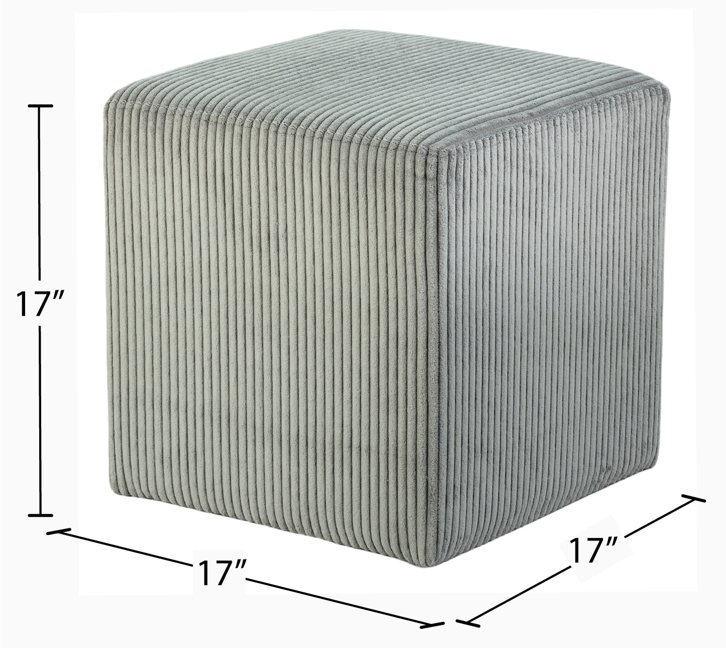 serafina grey microsuede fabric ottoman/stool grey