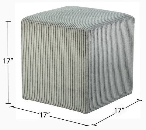 Serafina Grey Microsuede Fabric Ottoman/Stool Grey