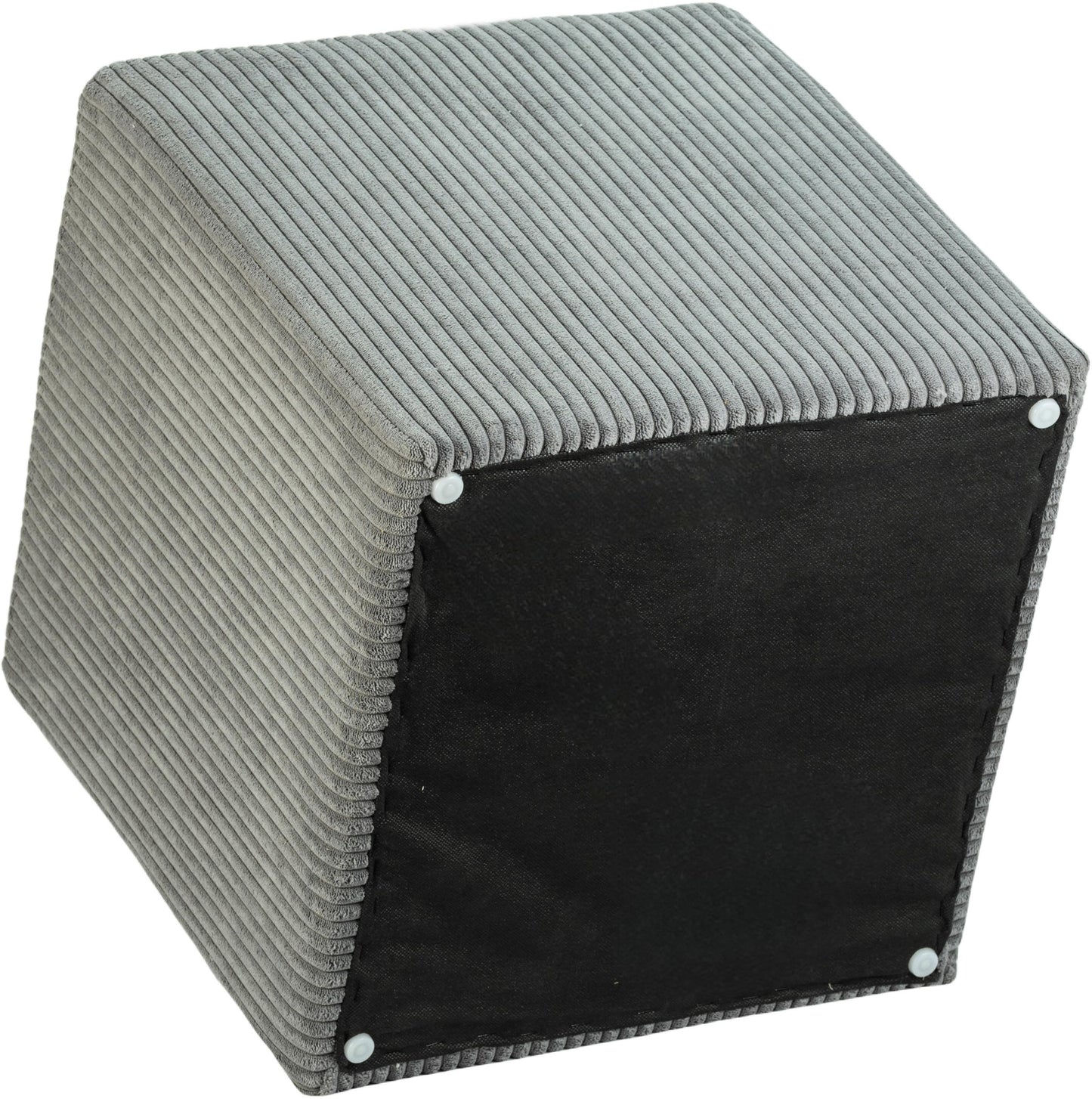 serafina grey microsuede fabric ottoman/stool grey