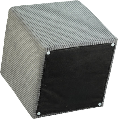 Serafina Grey Microsuede Fabric Ottoman/Stool Grey