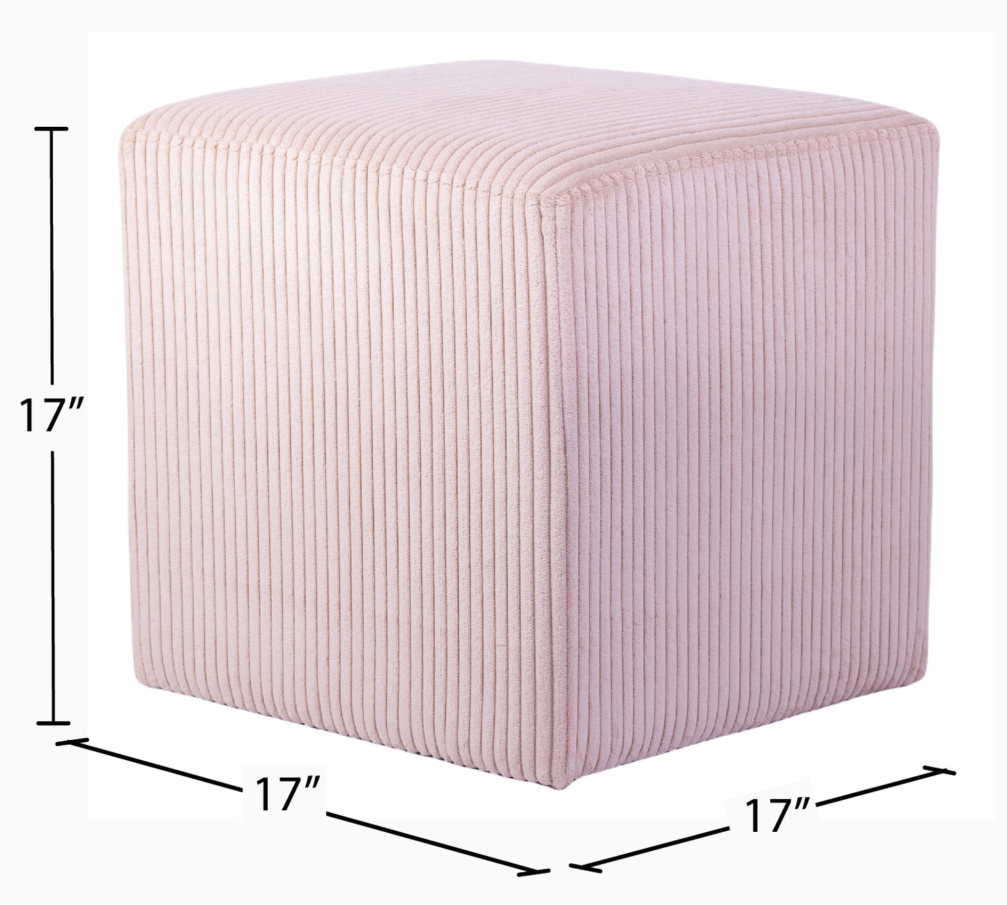 serafina pink microsuede fabric ottoman/stool pink