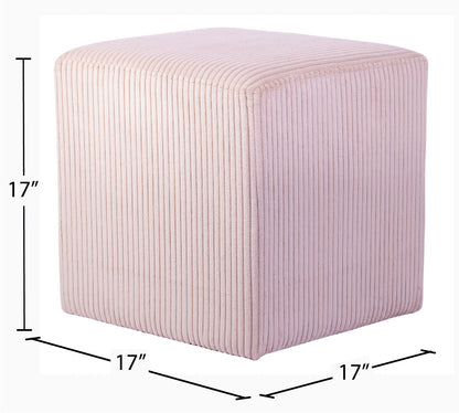 Serafina Pink Microsuede Fabric Ottoman/Stool Pink