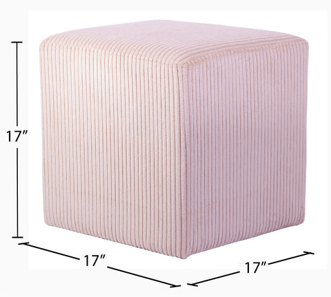 Serafina Pink Microsuede Fabric Ottoman/Stool Pink